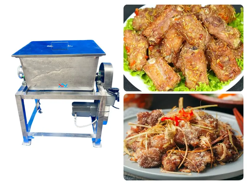 Quy trình ướp sườn chuyên nghiệp bằng máy trộn công nghiệp