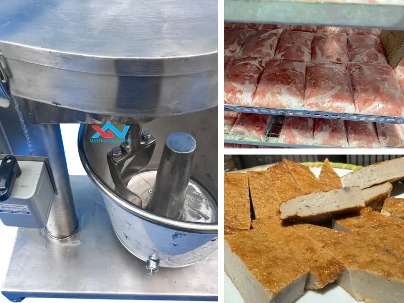 Máy quết chả cá công nghiệp 1 mô tơ