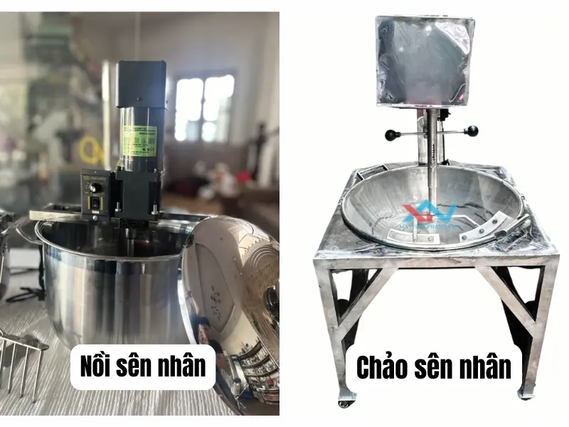 so sánh nồi sên nhân và chảo sên nhân