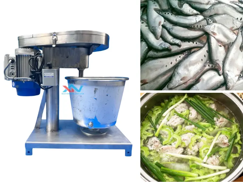 Máy quết chả cá công nghiệp 1 mô tơ