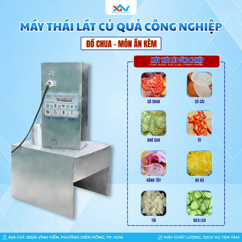Máy thái lát xéo tròn rau củ quả nông sản Máy thái lát xéo tròn rau củ quả nông sản