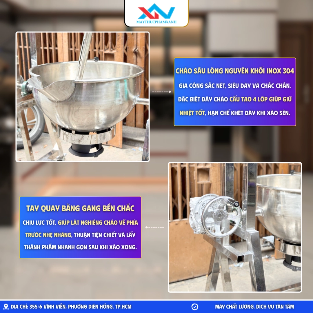 ưu điểm của chào xào nhân lệch tâm lật nghiêng