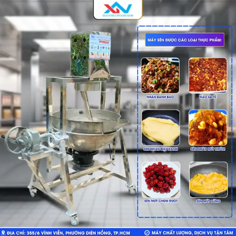 Chảo xào nhân lệch tâm - lật nghiêng