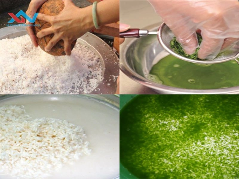 xào nếp gói bánh tét xào nếp gói bánh tét