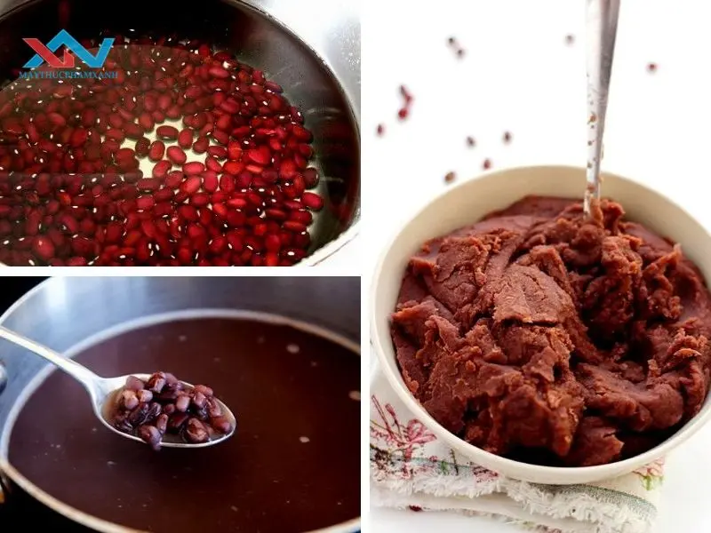 cách sên nhân đậu đỏ bánh trung thu