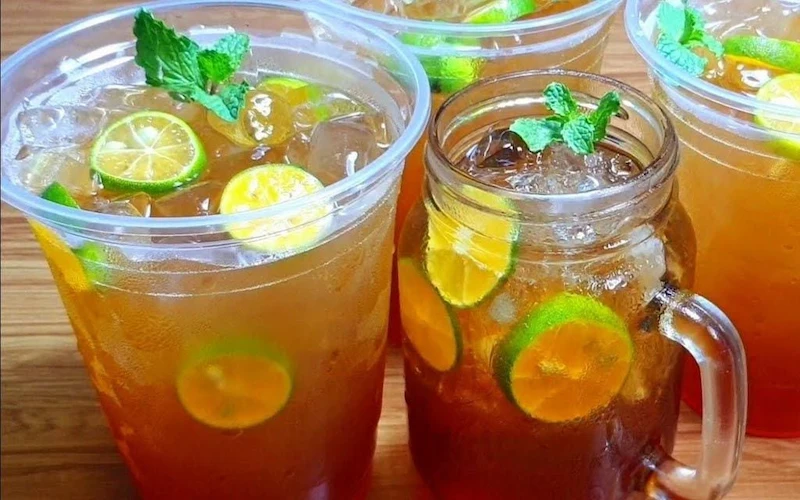 Công thức làm hồng trà sốt tắc chua ngọt
