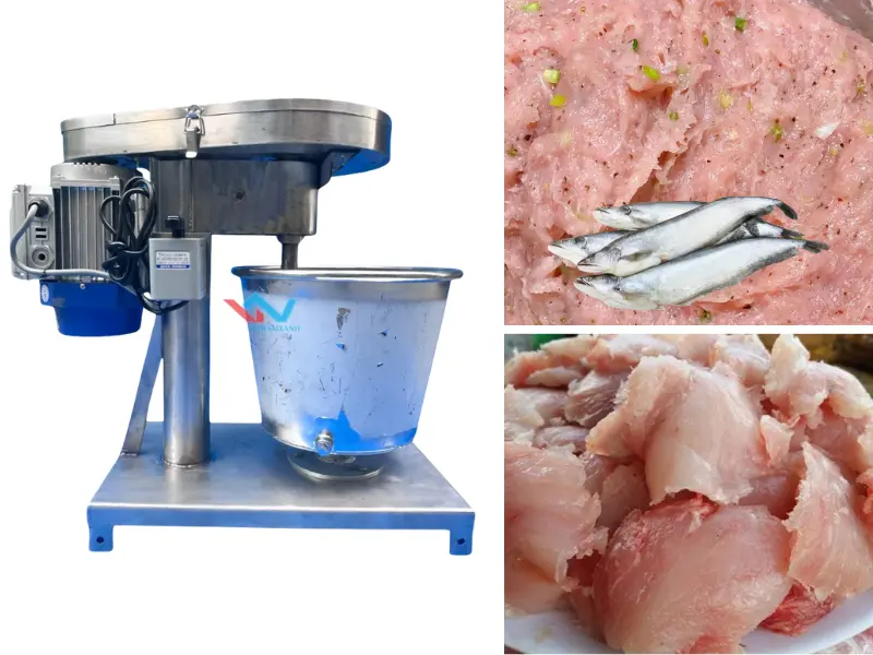 Máy quết chả cá công nghiệp 1 mô tơ