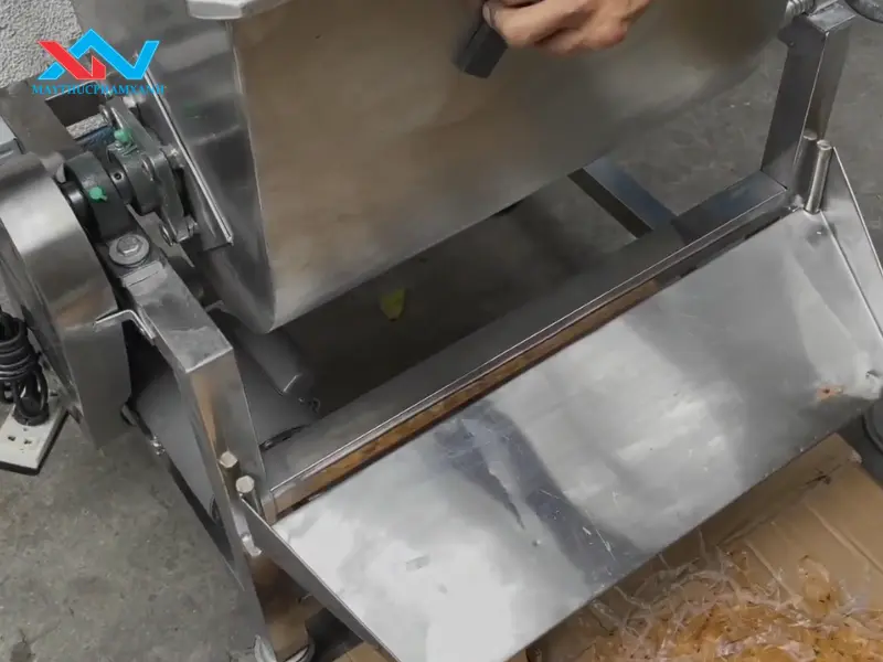 Máy trộn thịt nằm ngang cửa xả thiết kế dễ sử dụng và vệ sinh