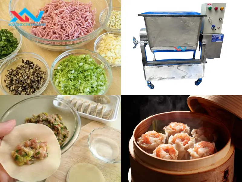 máy trộn thịt làm nhân há cảo