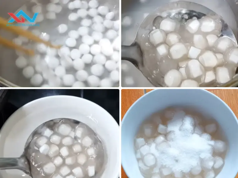 Nấu trân châu dừa với đường giúp tạo lớp áo ngọt ngào cho trân châu