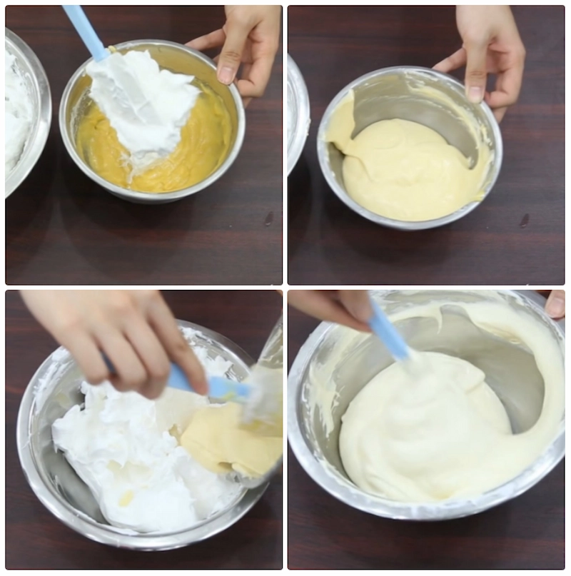 trộn bột làm bánh bông lan trộn bột làm bánh bông lan