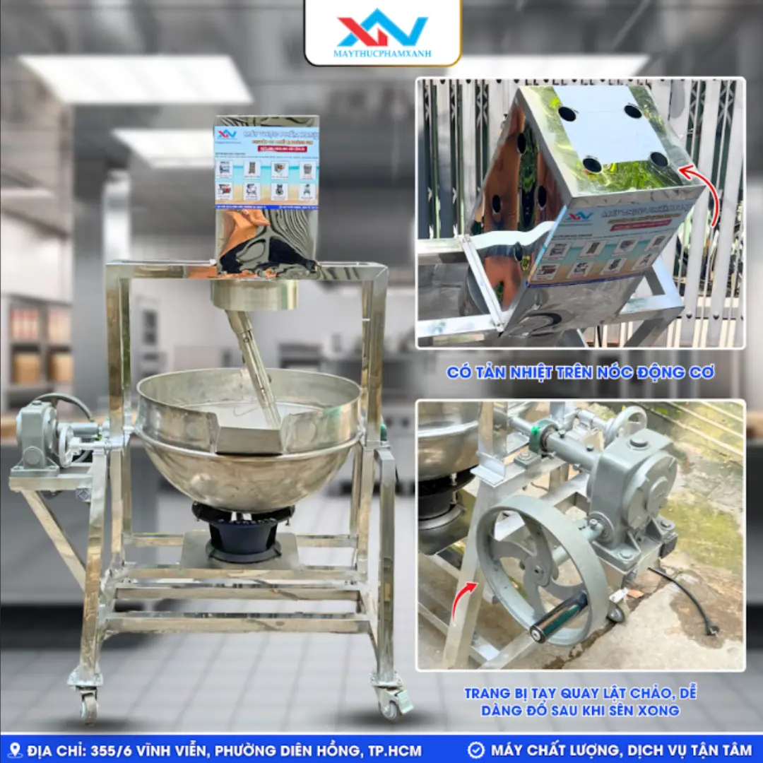 Cấu tạo vượt trội của chảo xào nhân lệch tâm lật nghiêng