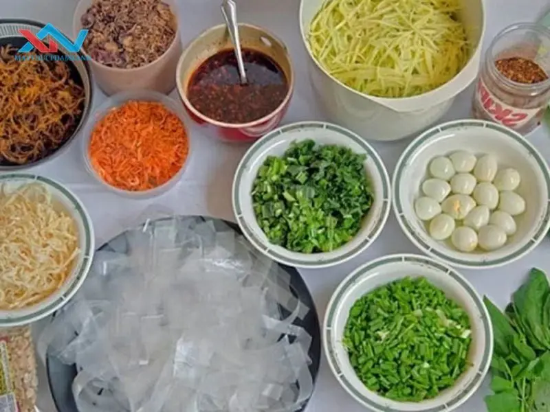 cách làm bánh tráng trộn khô gà