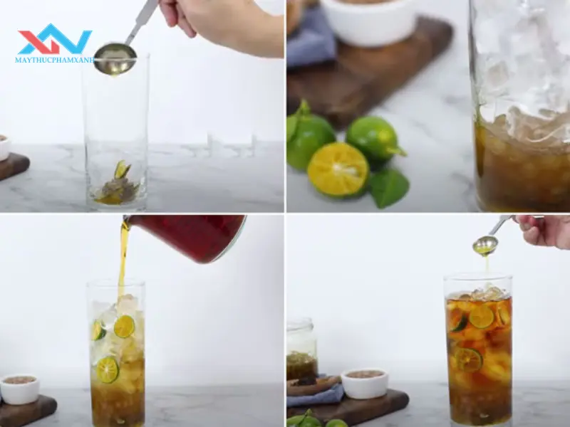 Kết hợp nước cốt tắc với nước trà đã pha