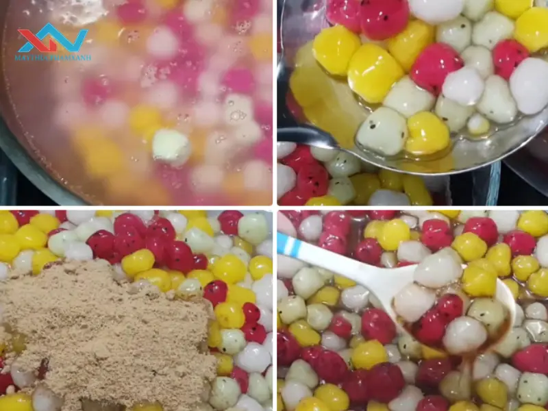 Nấu trân châu với đường