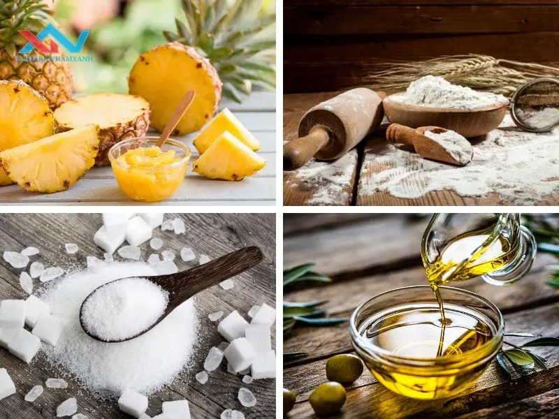 cách sên nhân bánh dứa