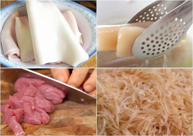 sơ chế nguyên liệu làm nem chua rán
