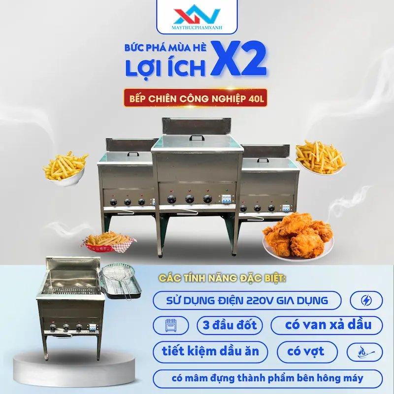 Bếp chiên công nghiệp 40 lít