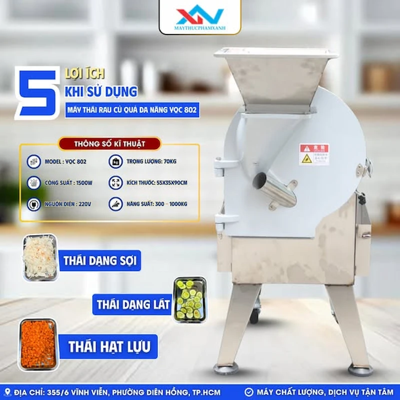 Máy thái rau củ quả đa năng YQC-802