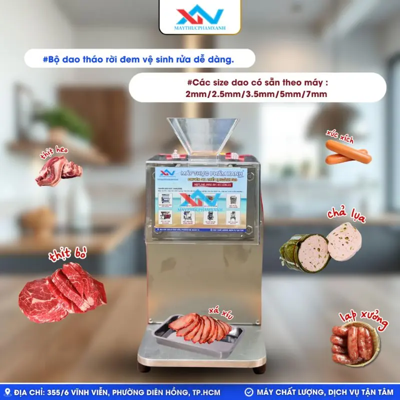 Cấu tạo máy thái thịt DQ90
