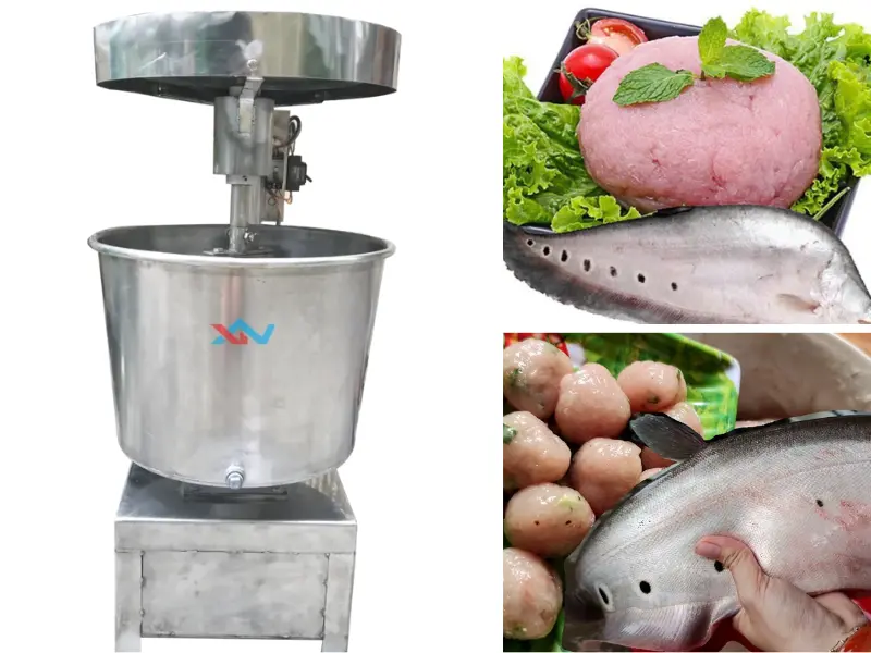 máy quết chả cá chợ Bình Điền