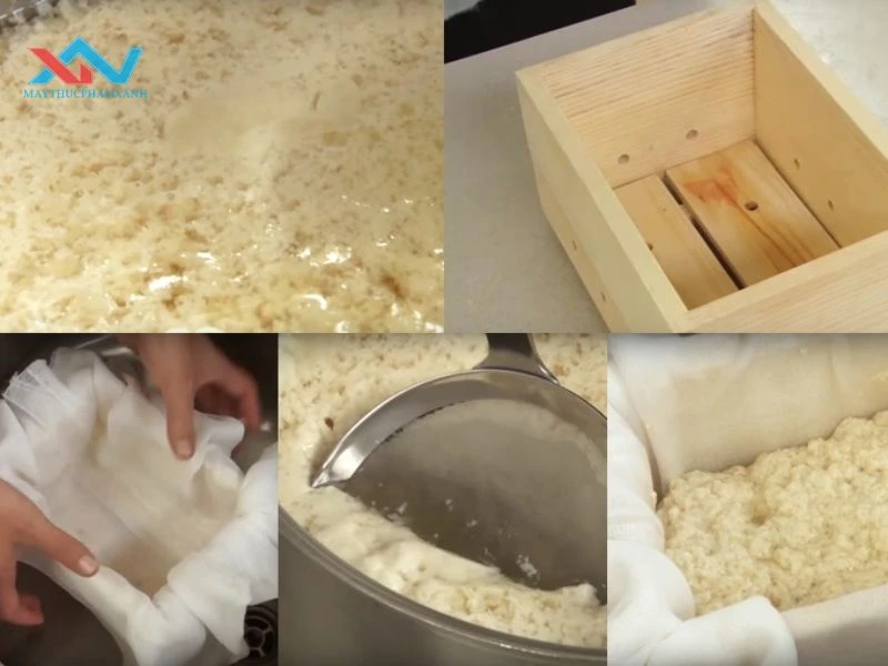 Đông tụ và tạo hình đậu hủ non