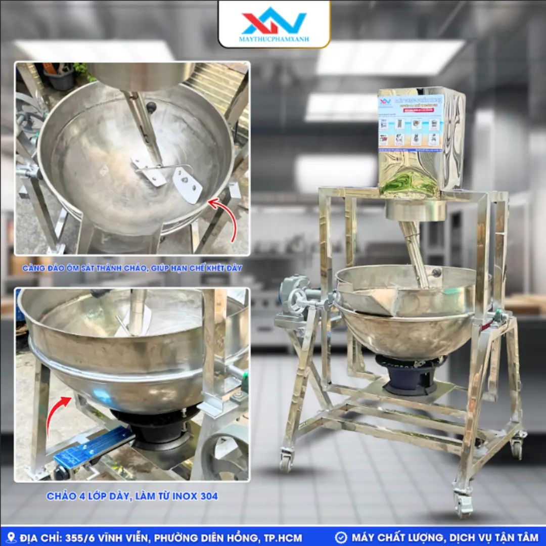 Các yếu tố cần lưu ý khi lựa chọn chảo xào nhân lệch tâm lật nghiêng bằng tay quay