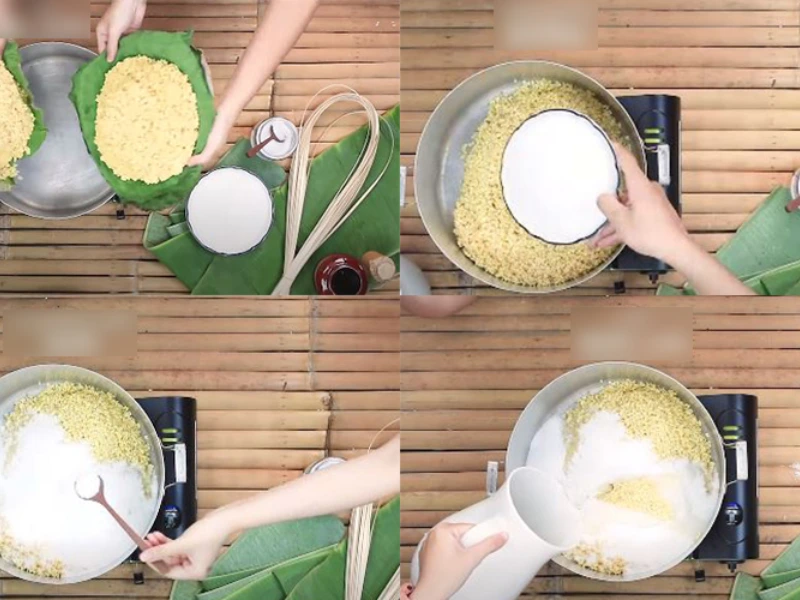 cách làm bánh tét nhân ngọt