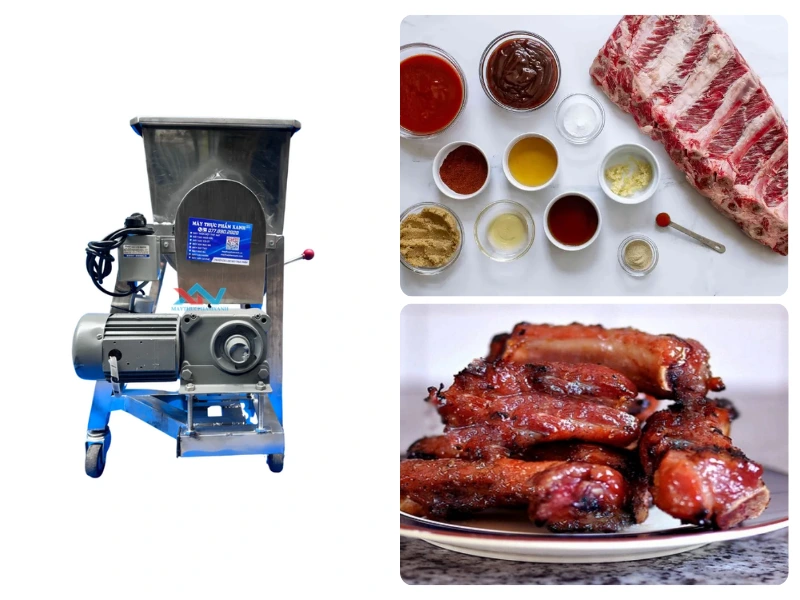 Kỹ thuật trộn sườn bằng máy trộn công nghiệp Máy Thực Phẩm Xanh