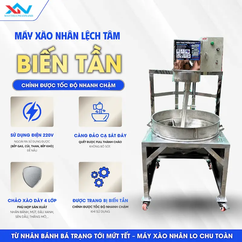 chảo xào nhân lệch tâm có biến tần