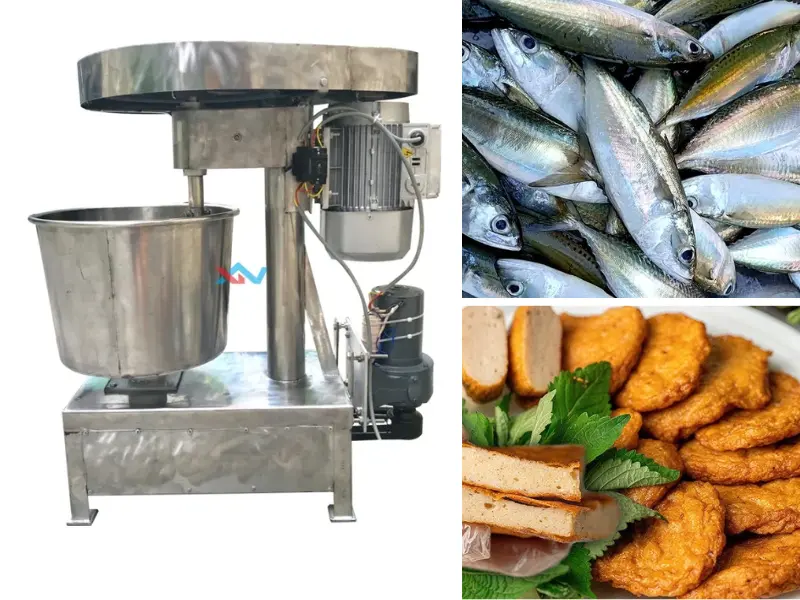 Máy quết chả cá công nghiệp 2 mô tơ